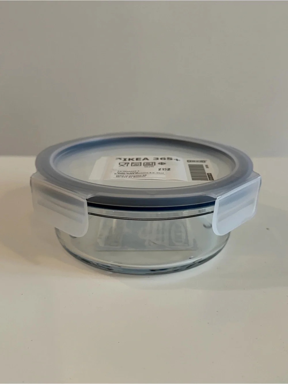 IKEA 365+ Round Glass Food Container 14 oz 400ml With Lid 503.591.95